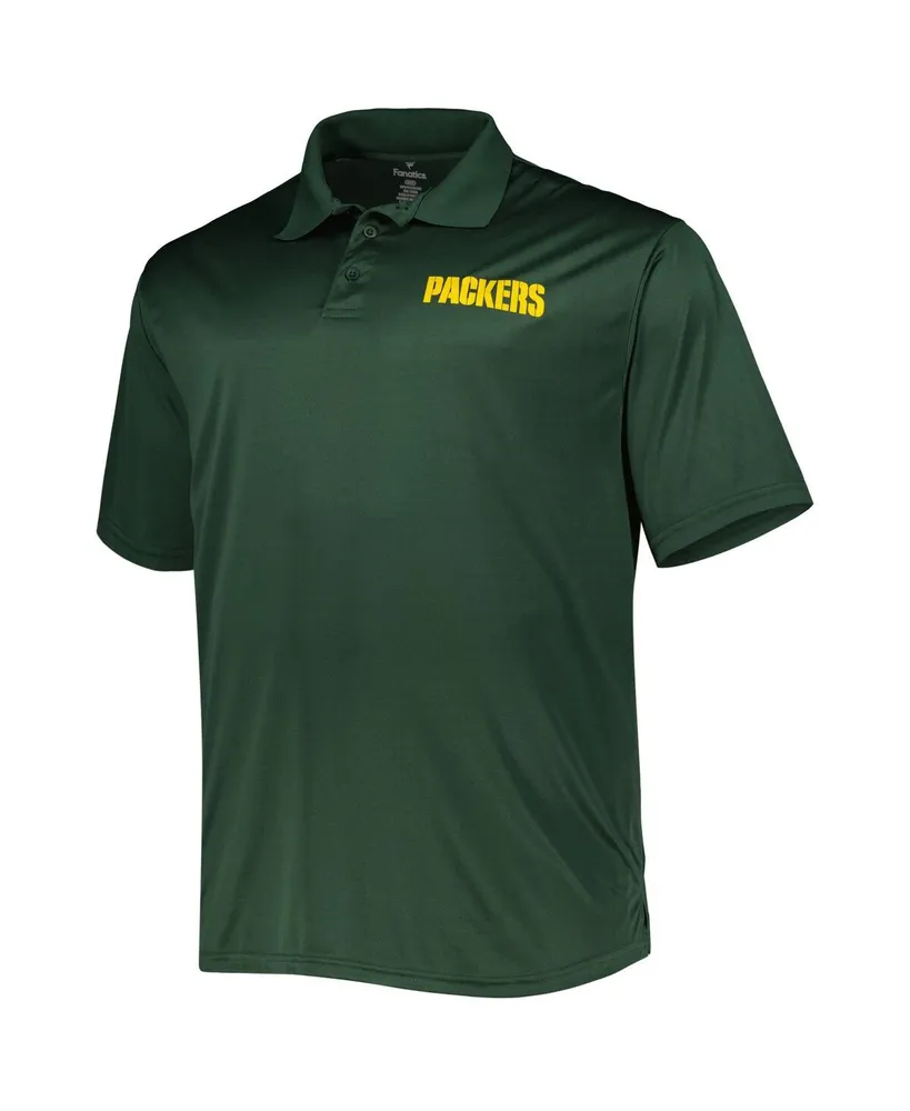 Men's Fanatics Green and White Green Bay Packers Big and Tall Solid Two-Pack Polo Shirt Set