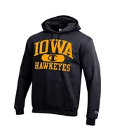 Men's Champion Black Iowa Hawkeyes Arch Pill Pullover Hoodie