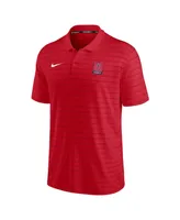 Men's Nike Red Los Angeles Angels Authentic Collection Striped Performance Pique Polo Shirt