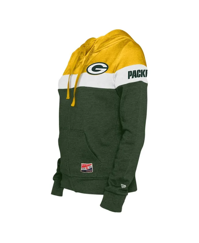 Women's Fanatics Branded Green/Gold Green Bay Packers End Around Lightweight Raglan Full-Zip Hoodie Jacket