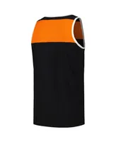 Men's Mitchell & Ness Black and Orange Cincinnati Bengals Heritage Colorblock Tank Top