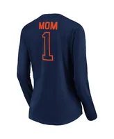 Women's Fanatics Navy Auburn Tigers #1 Mom Long Sleeve V-Neck T-shirt