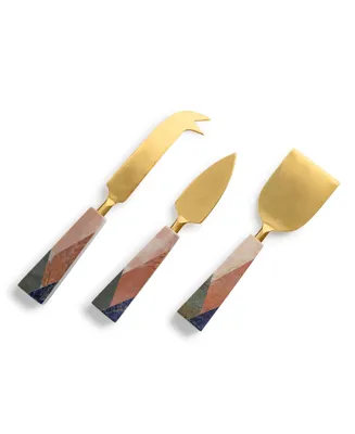 Galicia Marble Cheese Knives, Set of 3