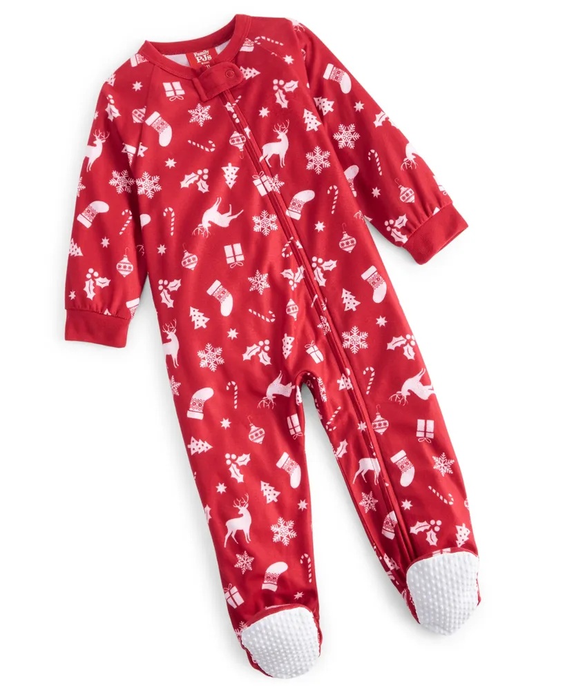 Family Pajamas Matching Family Pajamas Baby Merry One-Piece Footed Pajamas,  Created for Macy's
