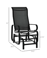 Outsunny Gliding Lounger Chair, Outdoor Swinging Chair with Smooth Rocking Arms and Lightweight Construction for Patio Backyard, Black