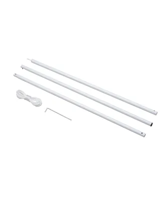 Outsunny Sun Sail Shade Canopy Adjustable Installation Pole/Pipe Kit White