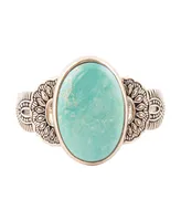 Barse Agave Genuine Blue Turquoise Oval Cuff Bracelet