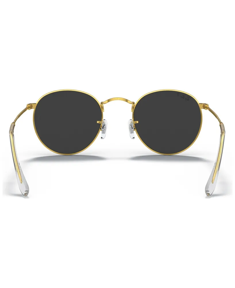 Ray-Ban Men's Polarized Sunglasses, Round Metal - Gold
