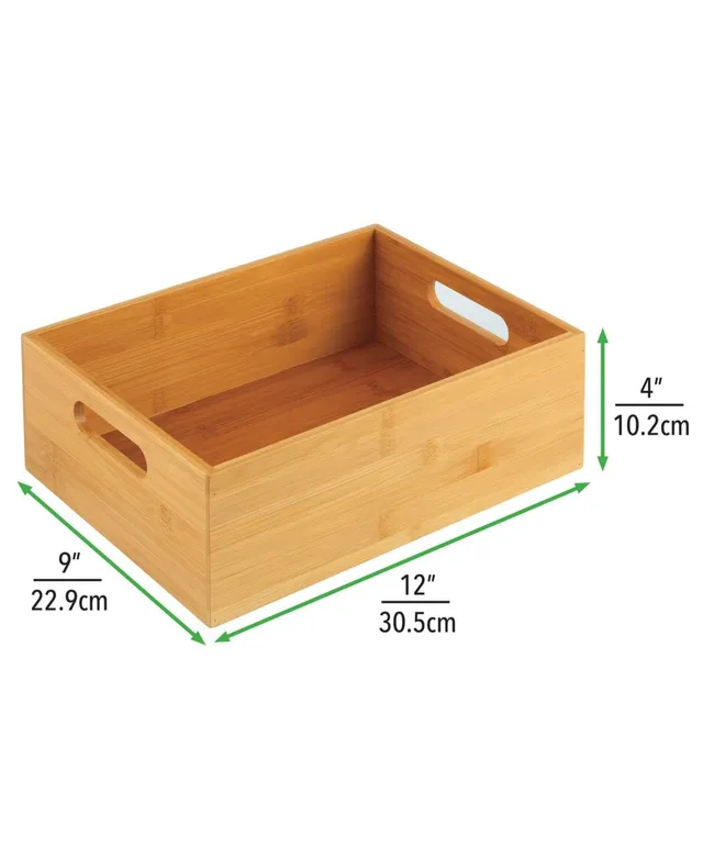 MDesign Deep Bamboo Bathroom Storage Organizer Tray, Stackable