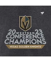 Men's Fanatics Heather Charcoal Vegas Golden Knights 2023 Nhl Western Conference Champs Locker Room T-shirt