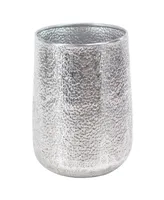 Silver-Tone Aluminum Indoor Outdoor Planter with Hammered Design Set of 3