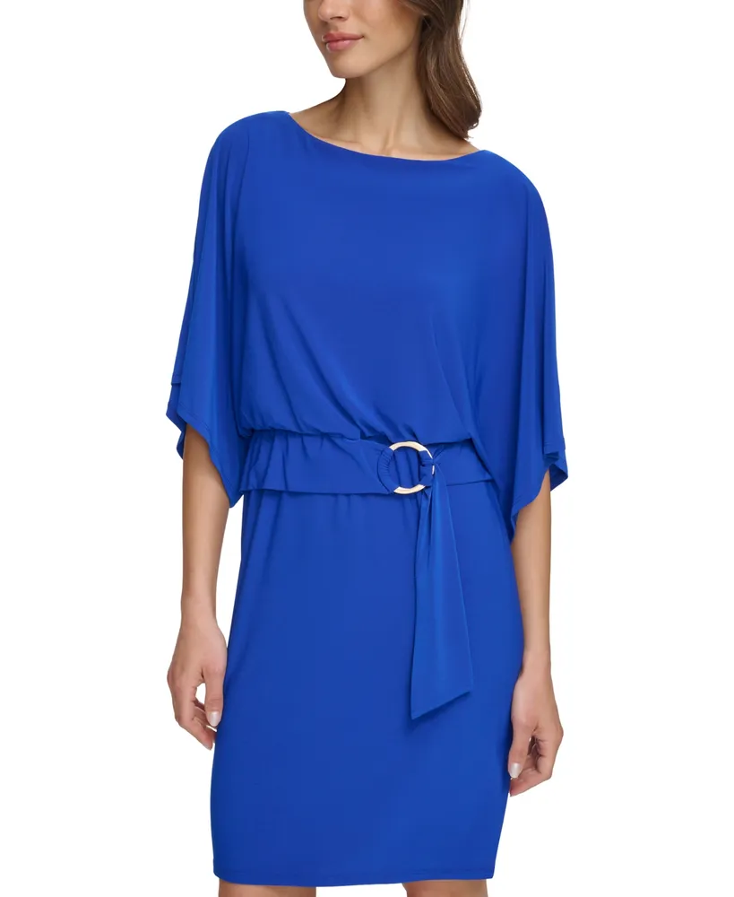 Jessica Howard Women's Dolman-Sleeve Belted Blouson Dress