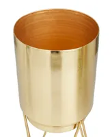 CosmoLiving Gold-Tone Metal Planter with Removable Stand Set of 2