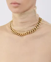 Adornia 18-20" Adjustable 14K Gold Plated Wide Curb Chain Necklace