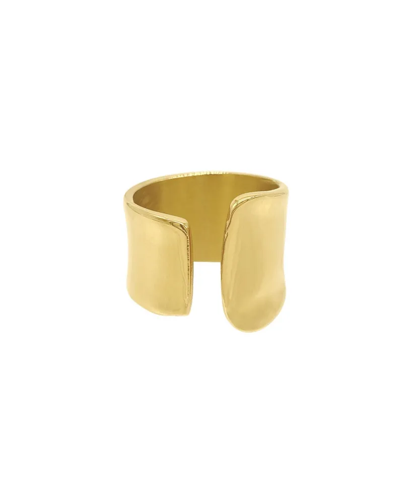 Adornia 14K Gold Plated Tall Open Band Ring