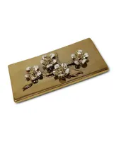 Oblong Decorative Box with Flower Design Lid