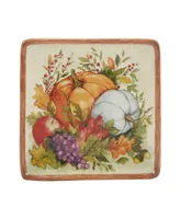 Certified International Harvest Blessings Set of 4 Canape Plates