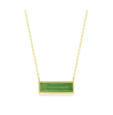 Sterling Silver or Gold Plated over Jade Bar Necklace