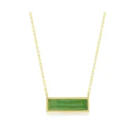 Sterling Silver or Gold Plated over Jade Bar Necklace