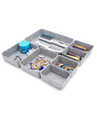 Welaxy Felt 7 Piece Drawer Organizer Tray Set