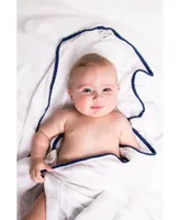 Malabar Baby Silky Soft Luxe Pom Pom Swaddle, Navy