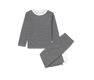 Gots Certified Organic Cotton Knit 2 Piece Pajama Set, Greenwich (Size 6M), Unisex, Infant