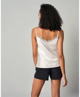 V Neck Lace Silk Camisole for Women