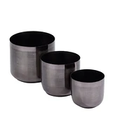 CosmoLiving Metal Indoor Outdoor Planter Set of 3