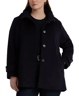 Lauren Ralph Women's Plus Hooded Walker Coat