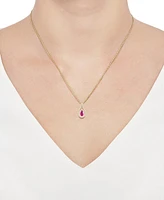 Ruby (1/2 ct. t.w.) & Diamond (1/4 ct. t.w.) Pendant Necklace in 14k Gold