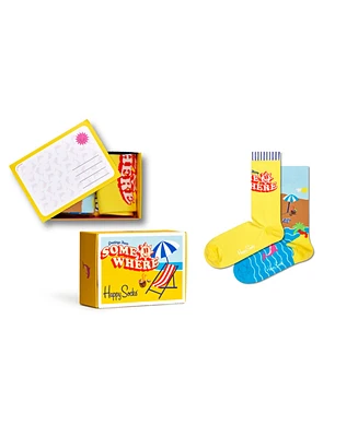 Happy Socks Wish You Were Here Socks Gift Set, Pack of 2