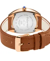 GV2 by Gevril Women's Palermo Swiss Quartz Tan Faux Leather Watch 35mm