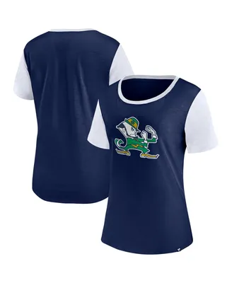Women's Fanatics Navy Notre Dame Fighting Irish Carver T-shirt