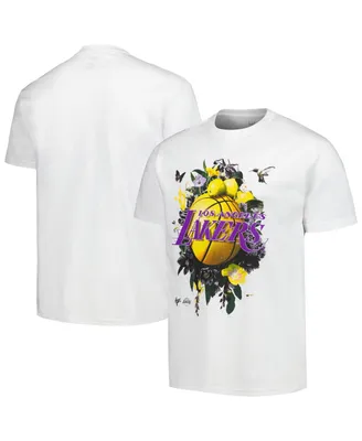 Men's and Women's Nba Exclusive Collection White Los Angeles Lakers Identify Artist Series T-shirt