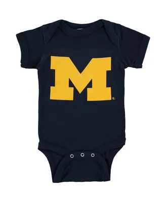 Infant Boys and Girls Navy Michigan Wolverines Big Logo Bodysuit