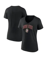 Women's Fanatics Black Florida State Seminoles Evergreen Campus V-Neck T-shirt