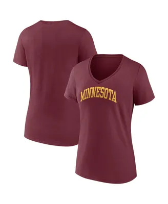 Women's Fanatics Maroon Minnesota Golden Gophers Basic Arch V-Neck T-shirt