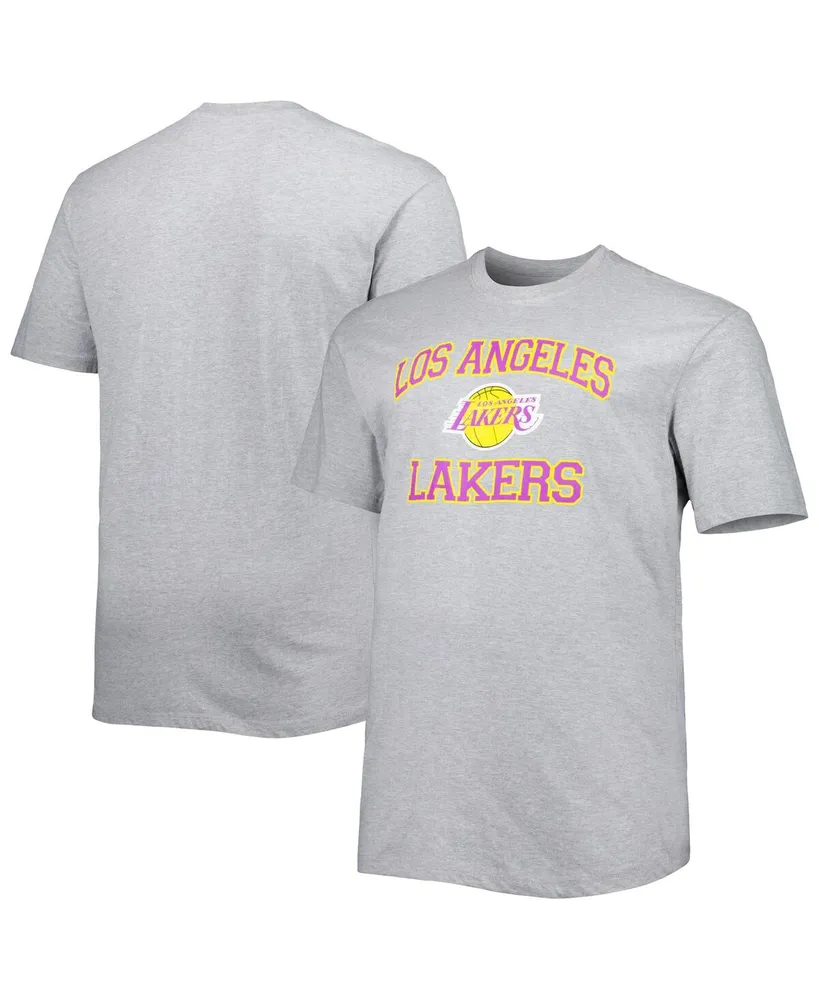 Men's Heathered Gray Los Angeles Lakers Big and Tall Heart and Soul T-shirt