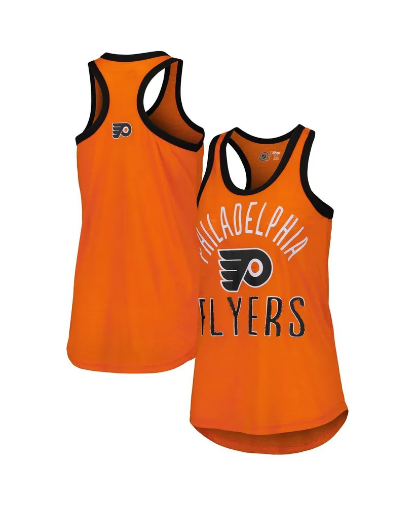 Women's G-iii 4Her by Carl Banks Orange Philadelphia Flyers First Base Racerback Scoop Neck Tank Top