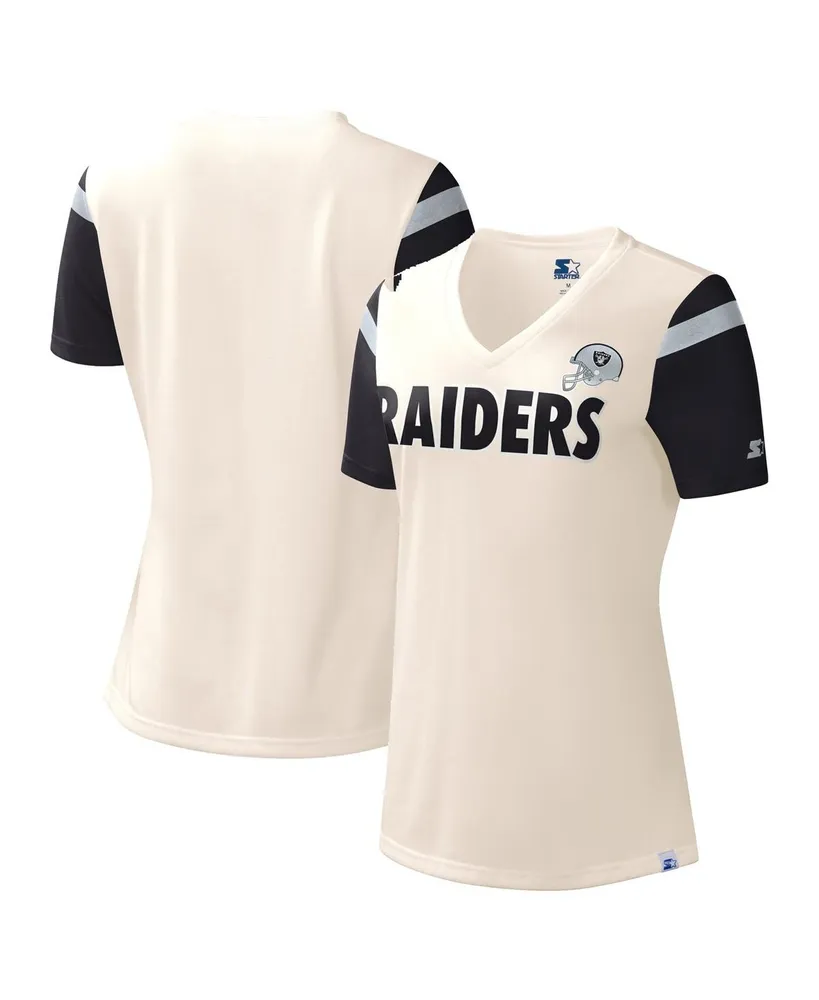 Women's Fanatics Branded White Las Vegas Raiders Dueling Slant V-Neck  Lace-Up T-Shirt