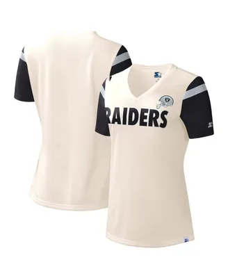 Women's Starter White Las Vegas Raiders Kick Start V-Neck T-shirt