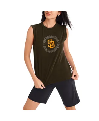 Women's Dkny Sport Brown San Diego Padres Madison Tri-Blend Tank Top