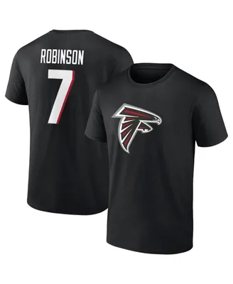 Men's Fanatics Bijan Robinson Black Atlanta Falcons Icon Name and Number T-shirt
