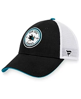 Men's Fanatics Black, White San Jose Sharks Iconic Gradient Trucker Snapback Hat