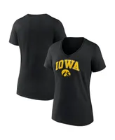 Women's Fanatics Black Iowa Hawkeyes Evergreen Campus V-Neck T-shirt