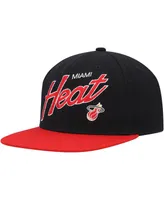 Men's Mitchell & Ness Black Miami Heat Team Script 2.0 Fitted Hat