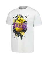 Men's and Women's Nba Exclusive Collection White Los Angeles Lakers Identify Artist Series T-shirt