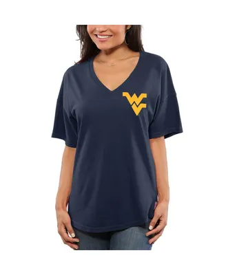 Women's Navy West Virginia Mountaineers Spirit Jersey Oversized T-shirt