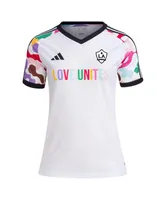 Women's adidas White La Galaxy 2023 Pride Pre-Match Top