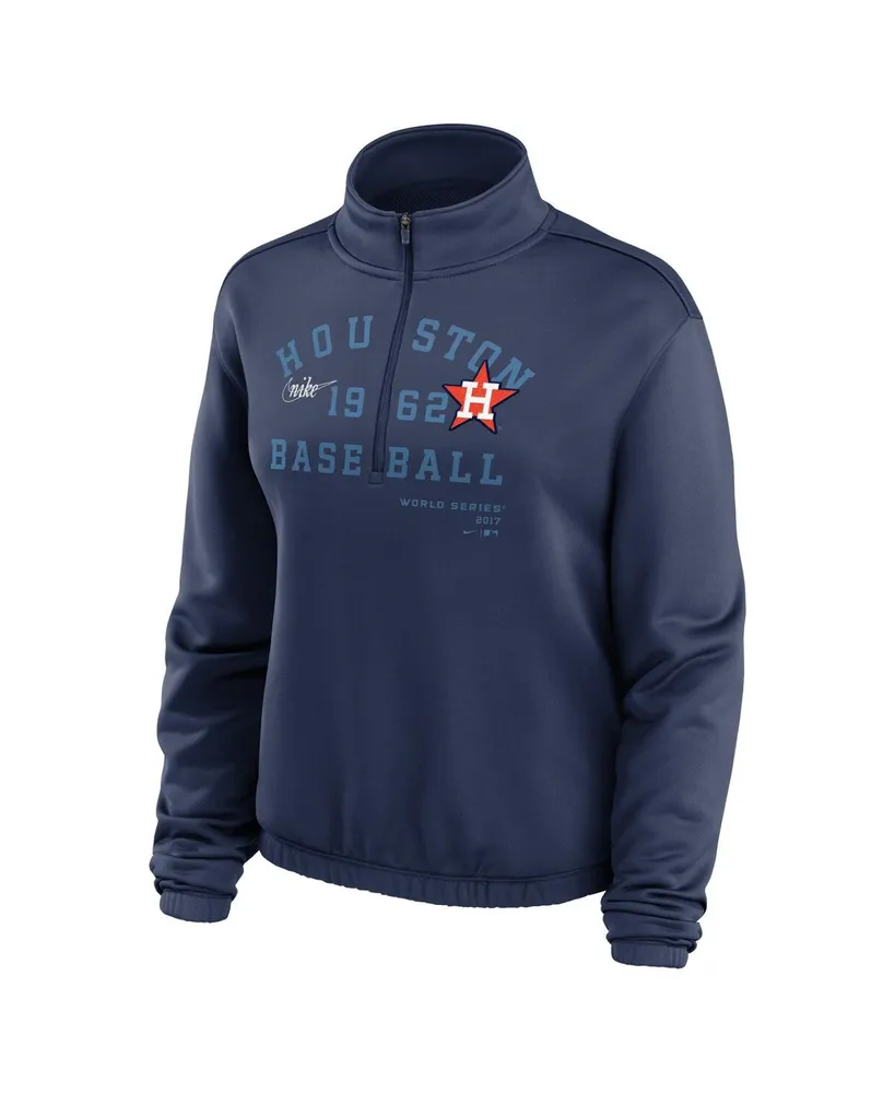 Women's Nike Navy Houston Astros Rewind Splice Half-Zip Sweatshirt